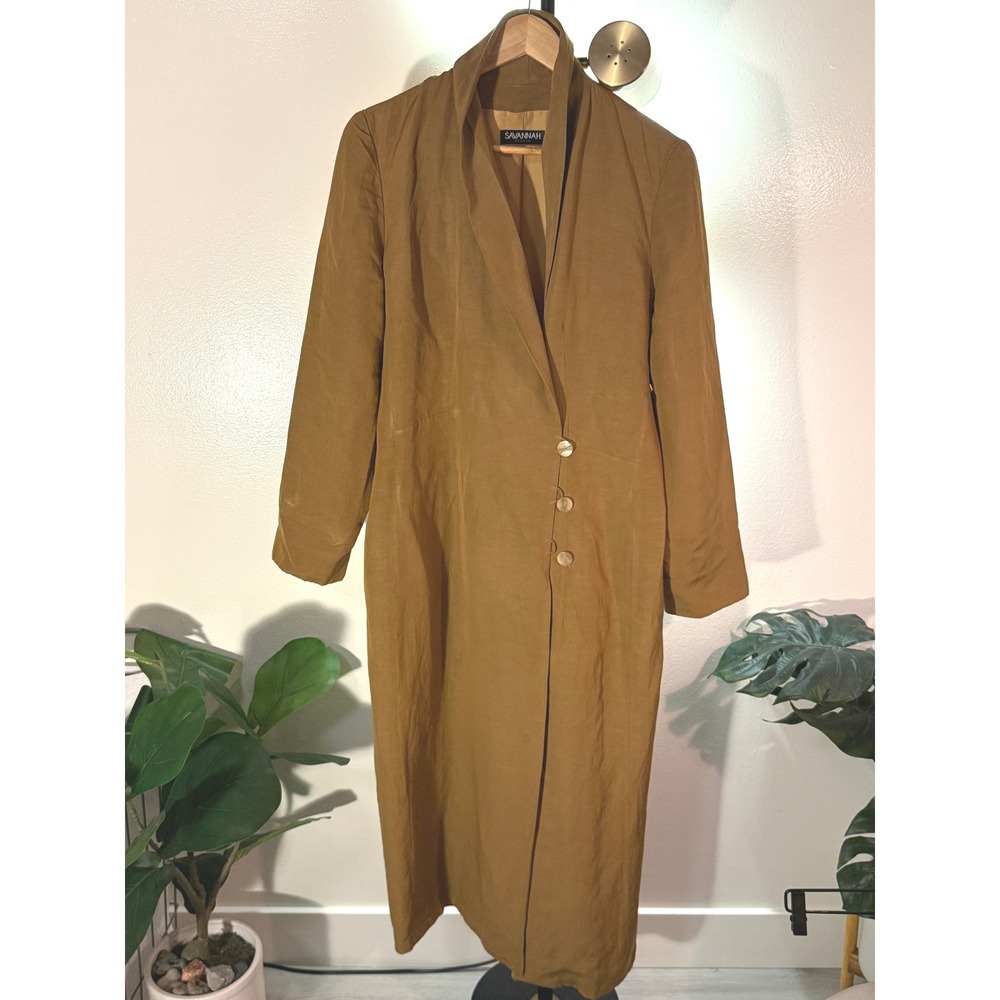 Savannah Studio Luxe duster Silk linen elevated maxi staple layer transition M/L